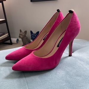 Nine West Suede Dark Pink Heels
